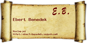 Ebert Benedek névjegykártya